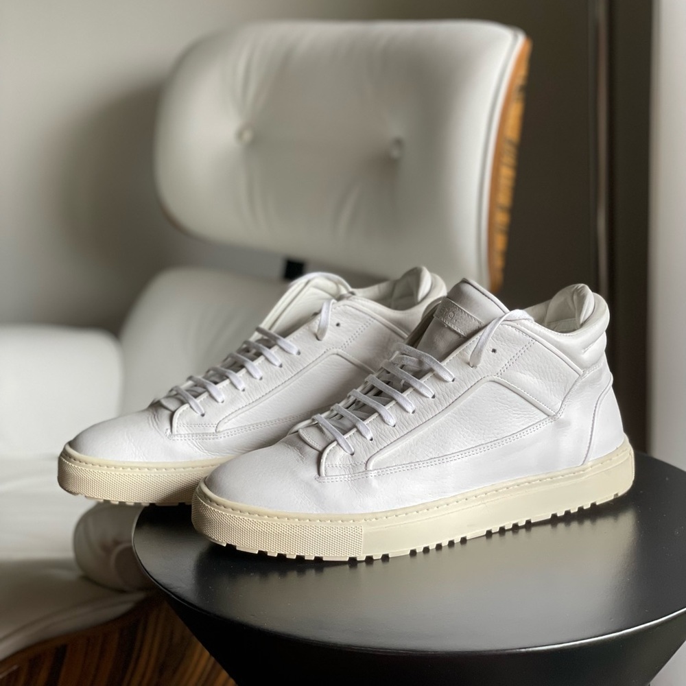 ETQ Mid 2 White Leather Sneakers | Size 44 (US 11)